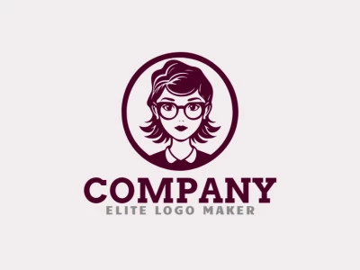 Logotipo moderno en forma de un Mujer inteligente con diseño profesional y estilo circular.