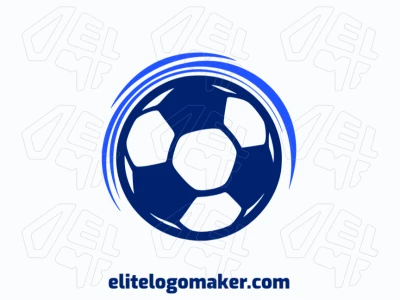 Logotipo limpio y sencillo con forma de un balón de fútbol en tonos azul y azul oscuro.