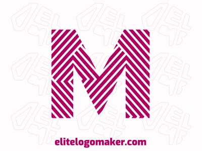Un logotipo a rayas presenta la letra 'M', diseñada con líneas audaces y elementos personalizables para crear un diseño bueno y visualmente atractivo.
