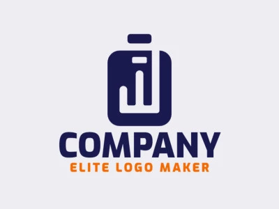 Logotipo personalizable en forma de una maleta, con diseño creativo y estilo minimalista.