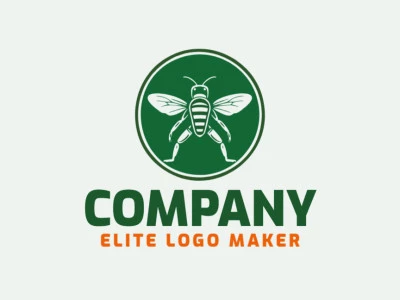 Logotipo personalizable en forma de un súper bicho con diseño creativo y estilo simétrico.