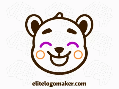 Un logotipo vectorial minimalista y diferente con la cabeza de un osito de peluche, diseñado con líneas y formas simples para crear una identidad visual distintiva y encantadora.