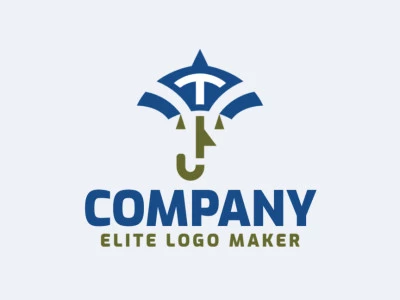 Logotipo ideal para diferentes negocios en forma de paraguas combinado con un rostro con diseño creativo y estilo abstracto.