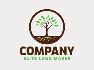 Logotipo profesional en forma de un árbol con diseño creativo y estilo abstracto.