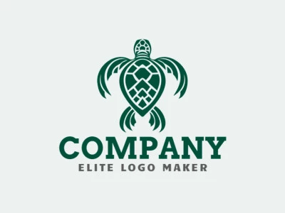 Un encantador logotipo pictórico que representa una tortuga, simbolizando longevidad y resiliencia con sus tonos verdes gráciles.