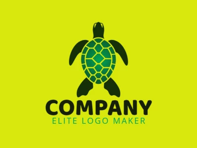 Un logotipo sofisticado de tortuga con estilo degradado, con tonos de verde, perfecto para una empresa que busca una identidad de marca única y memorable.