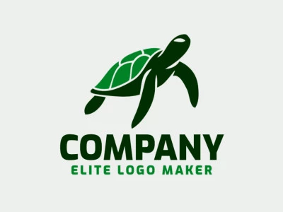 El logotipo representa un diseño minimalista de tortuga, con tonos de verde y verde oscuro, simbolizando estabilidad y crecimiento.