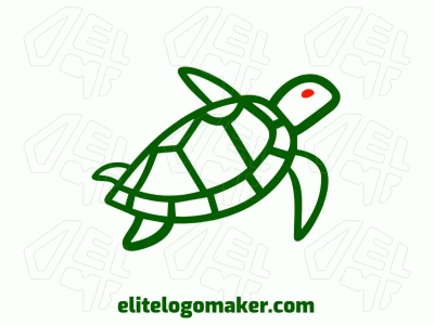 Un logotipo monolineal con una tortuga verde, perfectamente diseñado para simbolizar una identidad de marca buena e ideal.