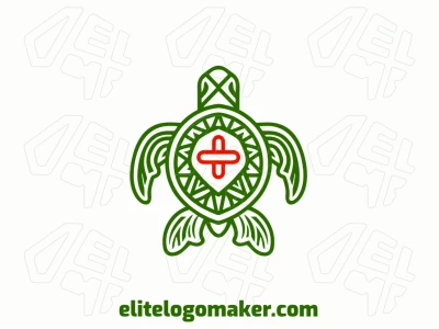 Un logotipo hermoso y original con una tortuga simétrica.