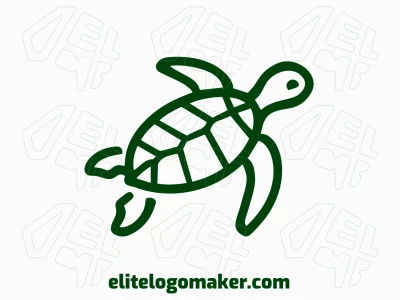 Un logotipo monoline diseñado con gracia, con una tortuga nadando, simbolizando calidad y profesionalismo para empresas.