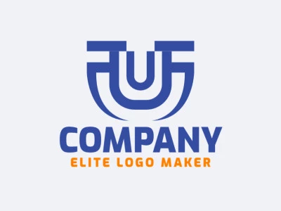 Logotipo ideal para diferentes empresas en forma de una letra "U", con un estilo simple.