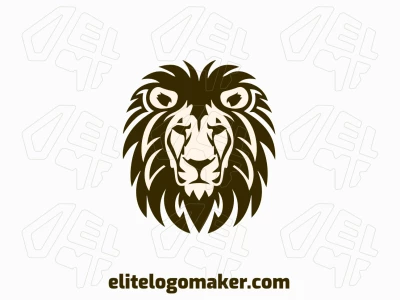 Un logotipo simétrico con un león salvaje, ideal para una empresa que busca una identidad elegante y lujosa.