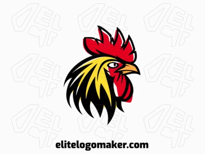 Una representación abstracta de la cabeza de un gallo salvaje en tonos vibrantes, capturando la esencia de la audacia y vitalidad.