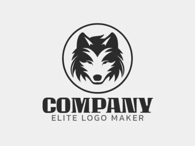 Cree un logotipo memorable para su negocio en forma de un lobo con un estilo circular y un diseño creativo.