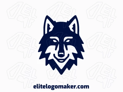 Un diseño de logotipo simétrico que presenta un lobo, representando fuerza e inteligencia.