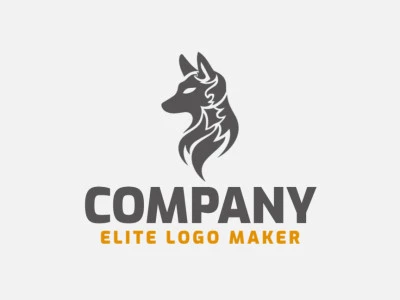 Una representación abstracta de la cabeza de un lobo en un diseño de logo cautivador.