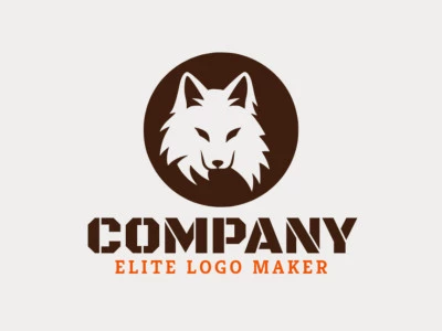 Logotipo ideal para diferentes negocios en forma de una cabeza de lobo, con diseño creativo y estilo simple.