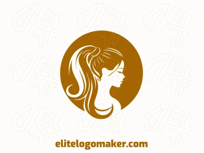 Un diseño de logotipo inspirador y creativo que presenta las formas de una mujer en estilo circular, ideal para una marca contemporánea.