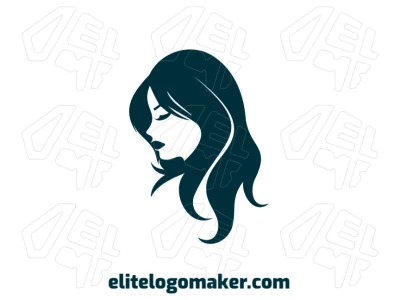 Un diseño minimalista barato con la cabeza de una mujer de cabello largo, ofreciendo una apariencia simple pero elegante.