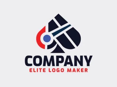 Logotipo ideal para diferentes negocios en forma de un pájaro carpintero combinado con un traje de picas, con diseño creativo y estilo abstracto.