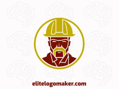 Cree un logotipo memorable para su negocio en forma de un obrero con un estilo creativo y un diseño creativo.