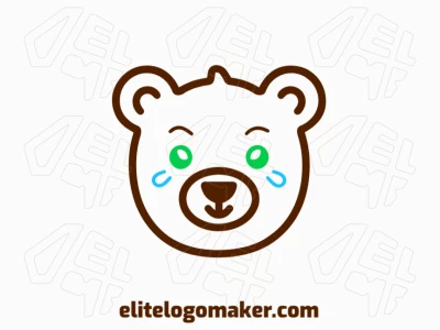 Un logotipo minimalista con la cabeza de un oso joven, diseñado con líneas limpias para un aspecto fuerte y profesional, perfecto para aplicaciones comerciales.