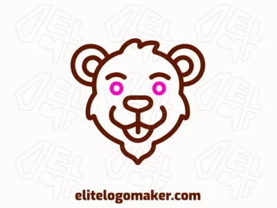 Un logotipo minimalista de concepto con la cabeza de un joven oso marrón, diseñado con formas simples y líneas limpias para una apariencia moderna y única.