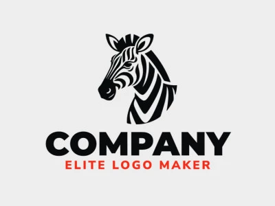 Crear su propio logotipo en forma de una cebra con un estilo animal y el color negro.