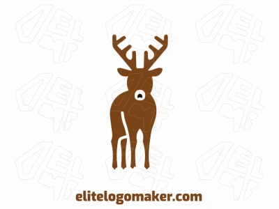 Logotipo criativo com design de cervo abstrato em estilo minimalista, combinando as cores marrom e preto para um visual elegante.