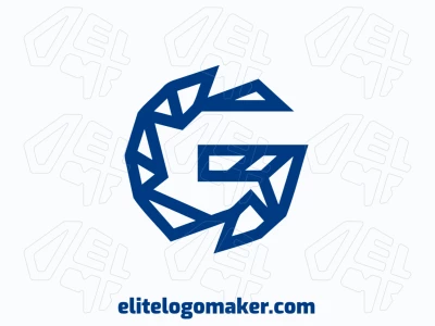 Um logotipo minimalista da letra “G” abstrata em tons de azul chamativo, projetado para gerar reconhecimento de marca com um apelo elegante e moderno.