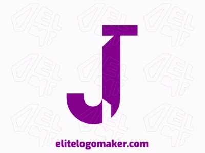 Gere um logo criativo com uma letra 'J' abstrata na cor roxa, projetado em um estilo artístico de letra inicial.