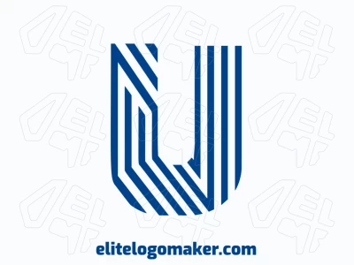 O logotipo apresenta uma letra 'U' abstrata projetada em um estilo abstrato moderno, oferecendo um apelo visual atraente e único, perfeito para marcas contemporâneas.
