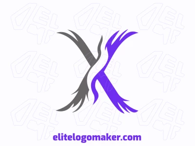Um design de logotipo online chamativo com uma letra 'X' abstrata, combinando cores vibrantes e formas geométricas para um impacto visual marcante e econômico.