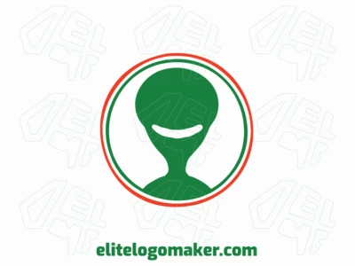 Logotipo com design criativo formando um alienígena com estilo abstrato e cores customizáveis.