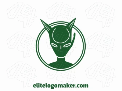 Logotipo moderno com a forma de um alienígena com design profissional e estilo abstrato.