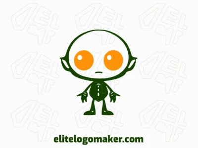 Crie um logotipo memorável para sua empresa com a forma de um alienígena com estilo infantil e design criativo.