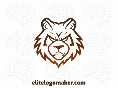 Um logotipo de mascote vetorial e personalizável com um urso bravo, perfeito para empresas que buscam uma identidade ousada e dinâmica.