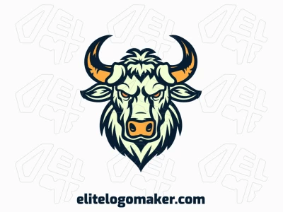 Um logotipo minimalista personalizável com um touro bravo, usando linhas limpas para criar um design arrojado e diferente.