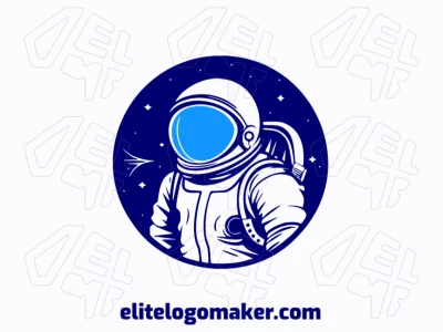 Crie seu logotipo online com a forma de um astronauta com cores customizáveis e estilo ilustrativo.