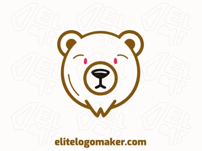 Um logotipo infantil apropriado com a cabeça de um urso em forma de balão, projetado com cores vibrantes e formas divertidas para evocar alegria e inocência.