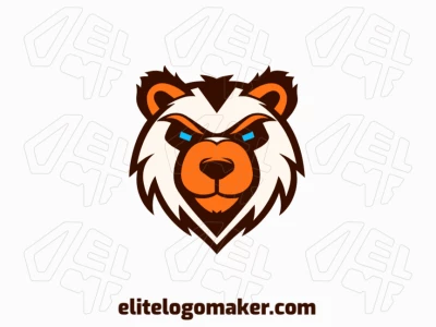 Um logotipo criativamente projetado apresentando um urso ousado, exalando força e confiança, ideal para uma variedade de empreendimentos.
