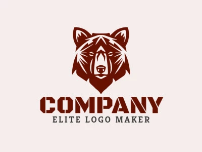 Faça uma declaração forte com este logo abstrato de cabeça de urso em marrom rico. Ideal para empresas que desejam transmitir força, confiança e confiabilidade.