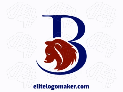 Um logo abstrato que combina um urso e a letra "B", oferecendo uma representação profissional e excelente.