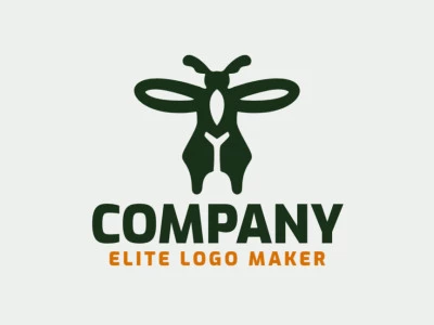 Logotipo simples composto por formas abstratas, formando um grande inseto com a cor verde.