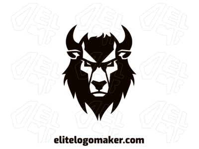 Um logo sutil de mascote com um touro negro e design simples, transmitindo força e elegância de forma limpa e direta.