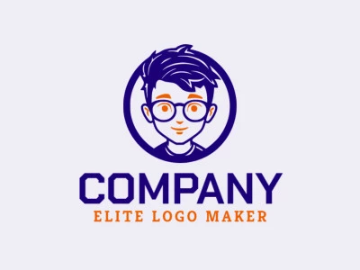 Logotipo ideal para diversos negócios em forma de um menino com estilo minimalista.