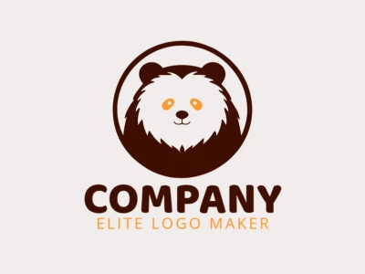 Logotipo customizável com a forma de um urso marrom com design criativo e estilo minimalista.