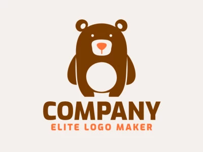 Um logo de mascote profissional apresentando um urso marrom, perfeito para representar sua marca.