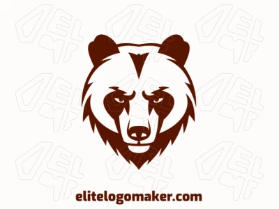 Um logotipo de animal cativante com um majestoso urso marrom, simbolizando força e a beleza da natureza.