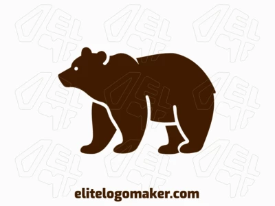 Um logotipo minimalista de urso marrom, incorporando simplicidade e força em um tom marrom escuro elegante.